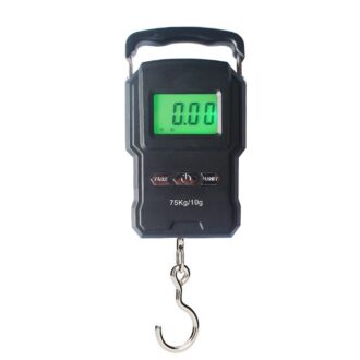 Portable Electronic Hook Scale Digital Hanging Bag Luggage Weight Scale Fishing Scale with Measuring Tape 165Lb Black