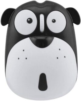 FLY WAY Cute Wireless Mouse, Cartoon Dog 2.4GHz Rechargeable Cordless Mouse with Nano USB Receiver Children Mice Kids Gaming Mouse for Notebook,Laptop,PC,Desktop (black)