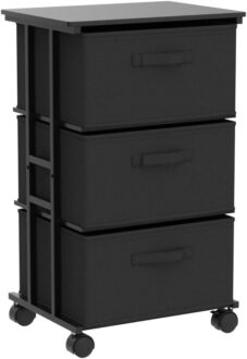 Dresser Storage with 3 Drawers, Fabric Dresser Tower, Vertical Storage Unit for Bedroom, Closet, Office, Black