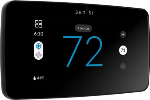 Sensi Touch 2 Smart Thermostat with Touchscreen Color Display, 100 Years of Expertise, Programmable, Wi-Fi, Data Privacy, Easy DIY, Works with Alexa, Energy Star Certified, ST76, C-Wire Required