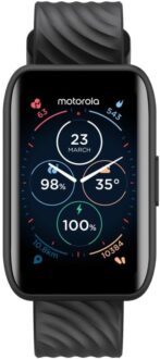 Motorola Moto 40 Smartwatch -10 Days Battery Life, Google Fit Integration, 1.5” Crystal Clear Display, Heart Tracking, in-Depth Sleep Tracking, iOS and Android Compatible (Phantom Black)