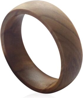 NFC Wood Forum Type 2 215 496 Bytes Chip Universal for Mobile Phone Wearable Smart Ring Waterproof Ceramic NFC Ring for Men or Women（Wood NFC Ring 19mm）