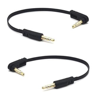 3.5mm Audio Cable, 2-Pack 15cm 1/8″ 3.5mm TRS Male to TRS Male Stereo Jack Audio Cable AUX Cord for Headphone, Car Stereo, Home Stereo and More (Single Angle)