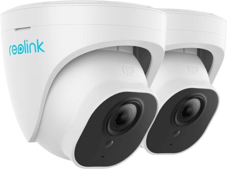 REOLINK Outdoor Security Camera, Home Security Camera System for 5MP PoE IP Surveillance, Human/Vehicle Detection, Work with Smart Home, Time-Lapse, Up to 256GB microSD Card, RLC-520A (Pack of 2)