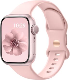 Sport Band Compatible with Apple Watch Band 38mm 40mm 41mm 42mm 44mm 45mm 49mm for Women Men, Soft Silicone Waterproof Replacement Strap for iWatch Bands Series 9 8 7 6 5 4 3 2 1 SE Ultra/Ultra 2