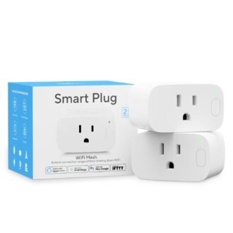 Smart Plug, Smart Home Wi-Fi Mesh Outlet, 15A Ultra Efficient Smart Plug Compatible with Alexa, Google Home & IFTTT, No Hub Required, 2.4GHz Wi-Fi, Remote Control, ETL Certified, 2Pack
