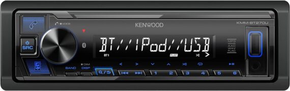 KENWOOD KMM-BT270U Bluetooth Digital Media Car Stereo Receiver with USB Port – AM/FM Radio, MP3 Player, High Contrast LCD, Detachable Face Plate, Single DIN, 13-Band EQ