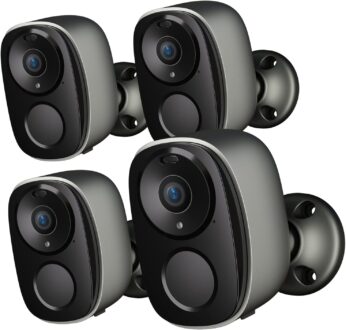 Security Cameras Wireless Outdoor, 2K Battery Powered Camera for Home Security with IP65, SD/ Free Cloud Storage, No Monthly Fee, AI Motion Detection, Color Night Vision, 2-Way Audio (BW4-G-4Pack)