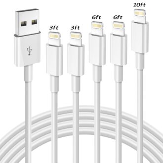 iPhone Charger(3/3/6/6/10FT) 5Pack MFi Certified Lightning Cable Fast Charging Cords Apple Charger Compatible with iPhone 14 13 12 11 XS XR X Pro Max Mini 8 7 6S 6 Plus 5S SE AirPods