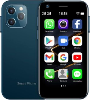 Soyes XS12Pro Mini 4G Smartphone 3.0 Inch Dual Sim Ultra Thin Unlocked Card Mobile Phone WiFi Bluetooth Hotspot Student Pocket Cellphone (Blue 64GB)