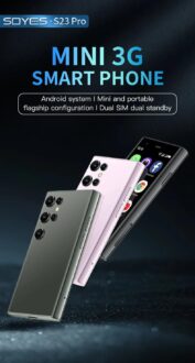 Mini Smartphone, SOYES S23 Pro Small 3G Mobile Phone 3.0” Touch Screen 2GB RAM 16GB ROM Android 8.1 Dual SIM 1000mAh Super Mini Cellphone (Black)