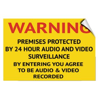 Warning 24 Hour Audio and Video Surveillance Entrance Label Decal Sticker 7 Inches X 5 Inches