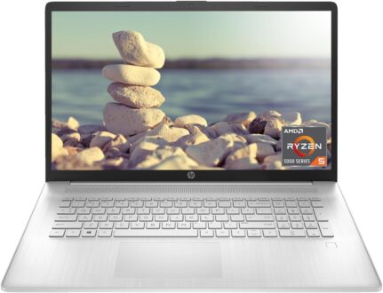 HP 17 Laptop, 17.3″ FHD Screen, AMD Ryzen 5 5500U, 16GB SSD, 1TB SSD, Webcam, HDMI, Fingerprint Reader, Wi-Fi, Windows 11 Home, Silver