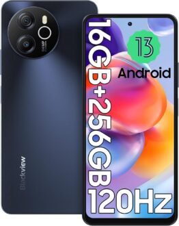 Blackview Shark8 Unlocked Android Phones, 16GB+256GB/SD 2TB Smart Phone, Octa-Core Helio G99 6nm, Android 13 Smartphones, 120Hz 6.78″ FHD+, 5000mAh+33W, 64MP Camera, NFC/Fingerprint, 4G Dual SIM Phone