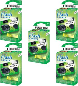Fujifilm QuickSnap Flash 400 One Time Use 35mm Camera with Flash, 27 Exposures, 5-Pack