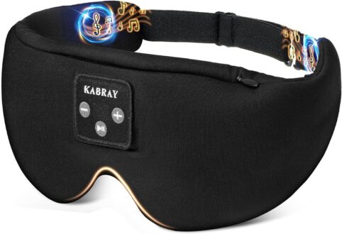 Bluetooth Sleep Mask, Kabray Sleep Headphones for Side Sleepers, Sleep Mask with Bluetooth Headphones, Cool Tech Gadgets Unique Gift for Valentine’s Father’s Mother’s Day Birthday Christmas
