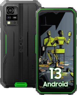 Blackview Phone BV4800, Android 13 4GB+32GB 2TB Expand Rugged Smartphone, 6.56″ Incell Screen 5180mAh Rugged Phone, 4G T-Mobile Dual SIM Rugged Smartphone Unlocked, IP69K, 3 Card Slots/Face ID-Green