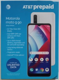 Motorola AT&T XT2163-7 Moto G Go 4G 32GB 6.5″ Prepaid Smartphone Phone – Carrier Locked to AT&T