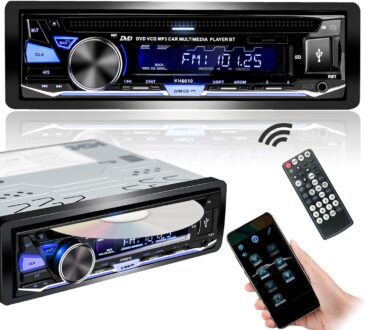 Single Din Car Stereo CD DVD Bluetooth USB Player Audio Receiver AM/FM Radio APP Control MP3 SD AUX