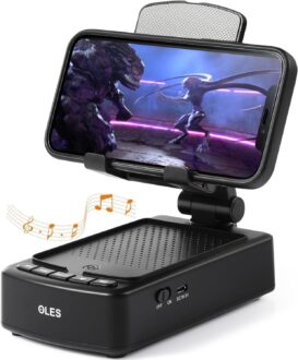 Gifts for Men, OLES Mobile Phone Stand with Bluetooth for Him Dad Women Who Want Nothing, Adjustable Tablet Holder with Wireless Speaker, Tech Gadgets for Table Desk, Unique Ideal