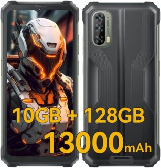 Rugged Phones Unlocked, Blackview BV7100 Rugged Smartphone, 10GB+128GB/1TB Expand, 13000mAh Battery 33W Fast Charge, Waterproof Android Phones, 6.58” FHD+1080*2408, NFC, OTG, Glove Mode, Fingerprint