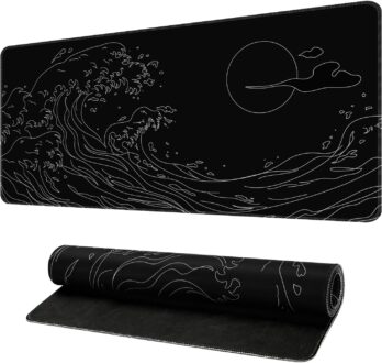 Mouse Pad, Sea Wave Gaming Mouse Pad, Non-Slip Mousepad, Extended Mouse Pad Gaming, Large Mouse Pad for Desk, Desk Pad for Laptop, Desk Mat for Office and Home (35.4” x 15.7”)