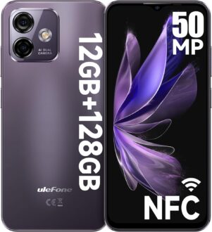 Ulefone Note 16 Pro (12GB+128GB) Unlocked Smartphone, Android 13 Cell Phone, 50MP Main Camera, 6.52” HD+ Waterdrop Screen, 8-Core Processor, 4400mAh, Dual 4G Unlocked Mobile Phone -Purple NFC Version