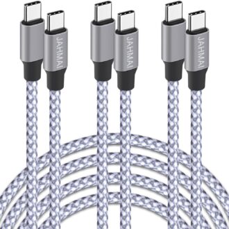 USB C Cable, Braided USB C to Type C Charger Fast Charging 6ft 3Pack 60W Safe Certified Quick Data Sync Cord for iPhone 15/ 15 Pro/ 15 Plus/15 Pro Max/iPad Mini 6 Pro/Air 4/5/Galaxy S24/23/22/Note 20