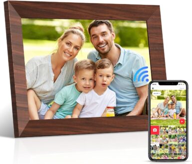 10.1″ WiFi Digital Picture Frame, 1280×800 HD IPS Touch Screen Smart Cloud Photo Frame, Auto-Rotate, Wall Mountable, Easy Setup to Share Photos or Videos Remotely via App and Email