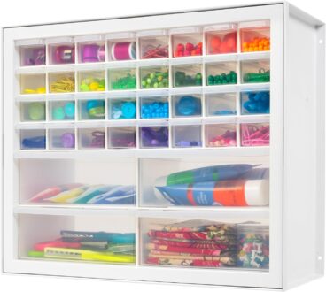 IRIS USA Craft Cabinet Storage, Screw Organizer, Hardware Storage Organizer, 36 Drawer Parts Cabinet, Art Storage Cabinets, Small Parts, Nuts and Bolts, Tool Storage, Scrapbook Art Hobby – White