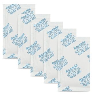 Romeda 60 Pcs 20 Gram Silica Gel Packs, Transparent Desiccant, Desiccant Packets for Storage, Moisture Packs for Spices Jewelry Shoes Boxes Electronics Storage