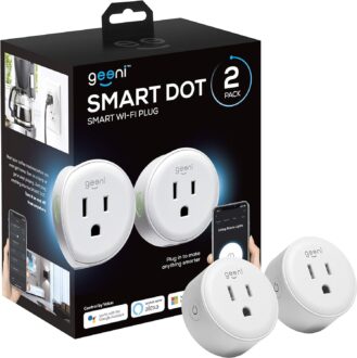 Geeni DOT Smart Wi-Fi Outlet Plug, White, (2 Pack) – No Hub Required – Works with Amazon Alexa and Google Assistant, Requires 2.4 GHz Wi-Fi