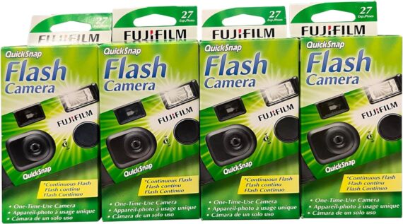 Fujifilm QuickSnap Flash 400 One Time Use 35mm Camera with Flash, 27 Exposures, 4-Pack