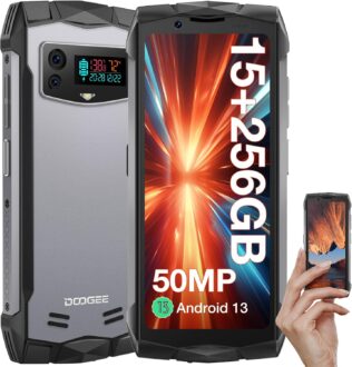 DOOGEE Smini Mini Rugged Smartphone 2024,4.5″QHD+Display,Android 13 Smartphone,256GB ROM/2TB TF Rugged Phone Unlocked,50MP AI Camera,3000mAh,IP68 Waterproof Cell Phone,Fingerprint/Face Unlock,OTG/NFC