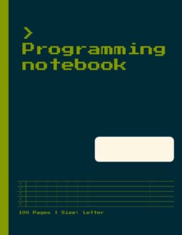Programming Notebook: a notebook with indentations for coding sketching and practice [Green Retro]