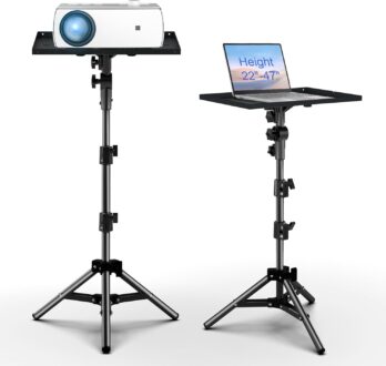 TOWOND Projector Stand Tripod Projector Mount,Portable Laptop Tripod Stand Adjustable Height 22 to 47 Inch for DJ Equipment, Music Stand, Laptop Floor Stand, Outdoor, Office, Home,Stage, Studio