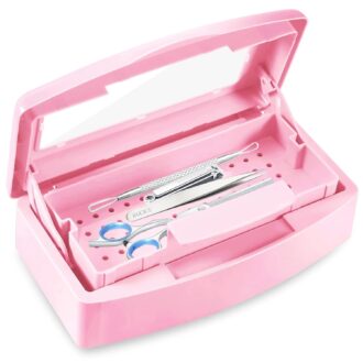 Sterilizer for Nail Tools, BUCICE Sterilization Tray for Tweezers, Nail Supplies, Hair Salon, Nail Tech Must Haves, Pink