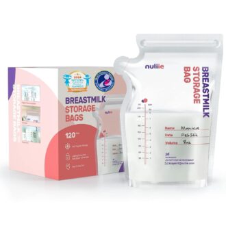 Nuliie 120 Pcs Breastmilk Storage Bags, 8 OZ Breast Milk Storing Bags, BPA Free, Milk Storage Bags with Pour Spout for Breastfeeding, Self-Standing Bag, Space Saving Flat Profile
