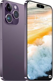 I15 Pro MAX Smartphone Unlocked Cell Phone,Battery 6800mAh 6.8 HD Screen Unlocked Phone,6+256GB Android 13 with 128GB Memory Card,Dual SIM/5G/Fingerprint Lock/Face ID (Purple, 6+256)
