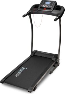 SereneLife Folding Treadmill – Foldable Home Fitness Equipment with LCD for Walking & Running – Cardio Exercise Machine – Preset and Adjustable Programs – Bluetooth Connectivity