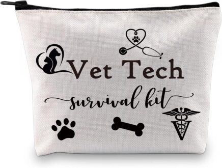 Veterinarian Tech Gift Tech Gift Vet Tech Survival Kit Travel Makeup Cosmetic Bags for Graduation (Vet Tech Bag)